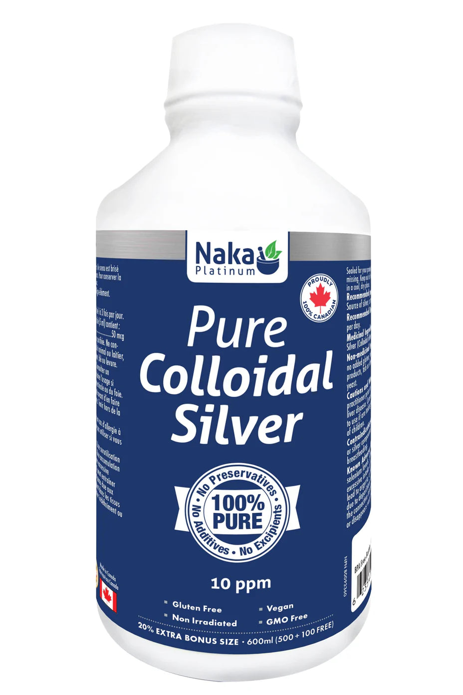 Naka Platinum - Colloidal Silver 10ppm - 600ml