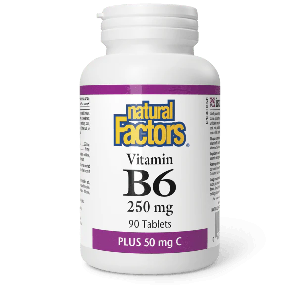 Natural Factors - Vitamin B6 250 mg Plus 50 mg C - 90 Tablets