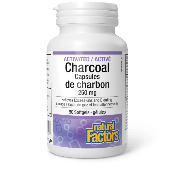 Natural Factors - Activated Charcoal Capsules 250 mg - 90 Capsules