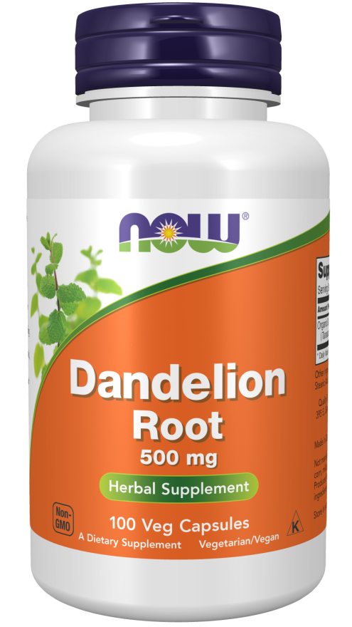 NOW - Dandelion Root 500 mg Veg Capsules - 100 Capsules