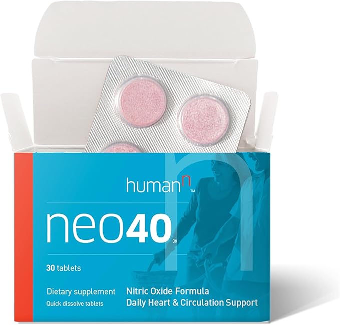 Humann - Neo40 - Daily Heart and Circulation Support, Nitric Oxide Formula - 30 Lozenges