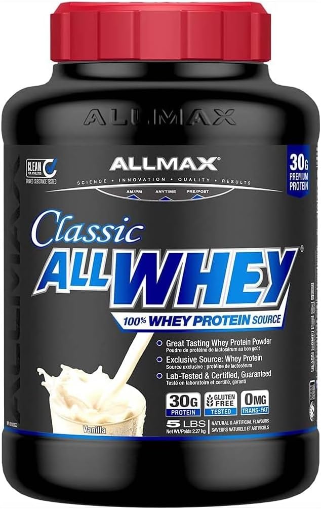 Allmax Classic AllWhey: 100% Whey Protein Powder Vanilla - 5lbs