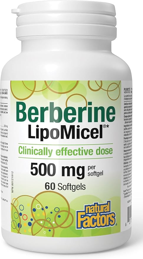 Natural Factors - Berberine LipoMicel 500mg - 60 Softgels
