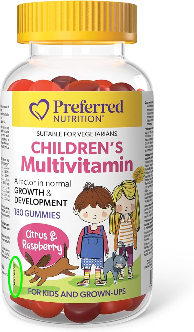 Preferred Nutrition - Children’s Multivitamin, Citrus & Raspberry - 180 Gummies