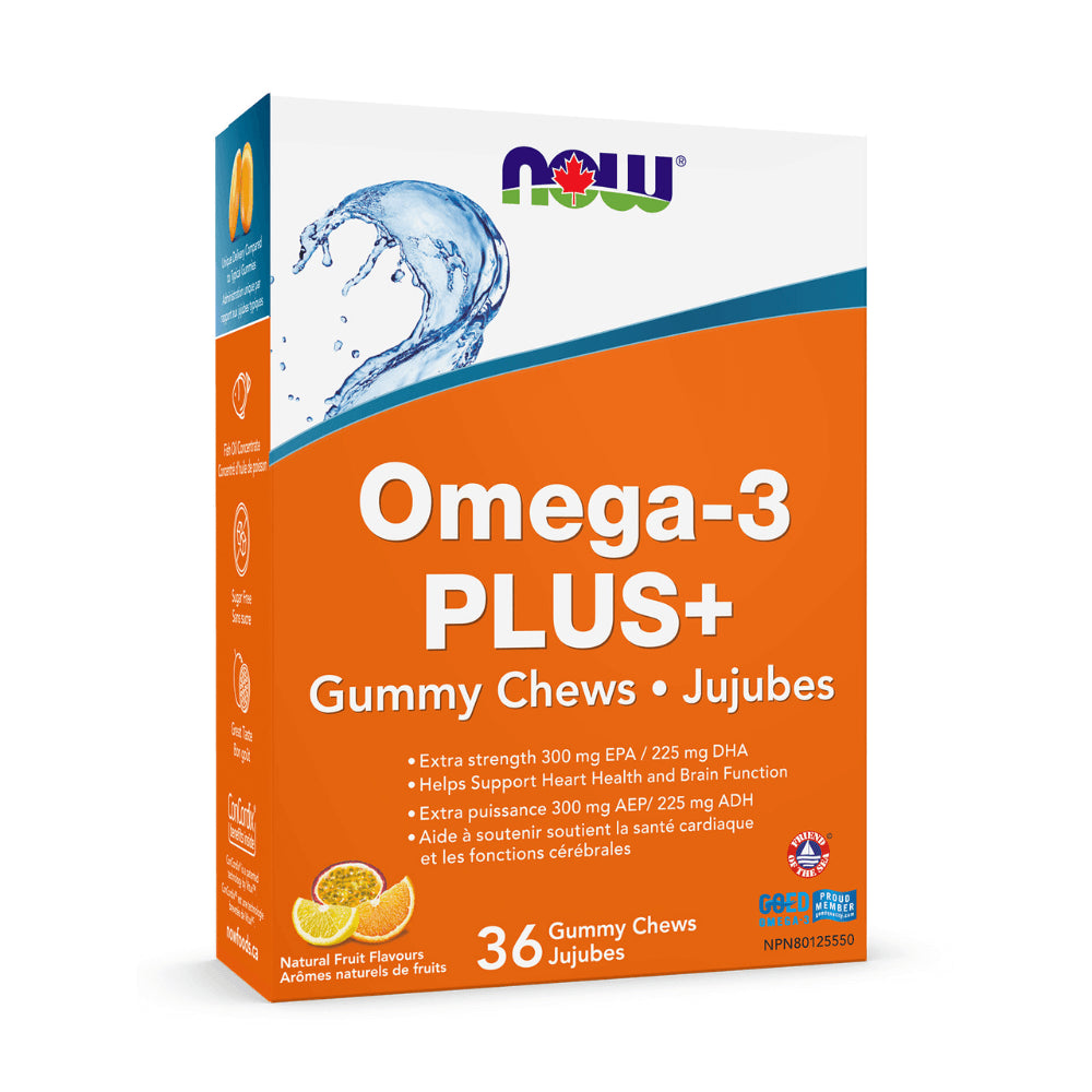 NOW - OMEGA-3 PLUS+ Gummy Chews 36 Pack
