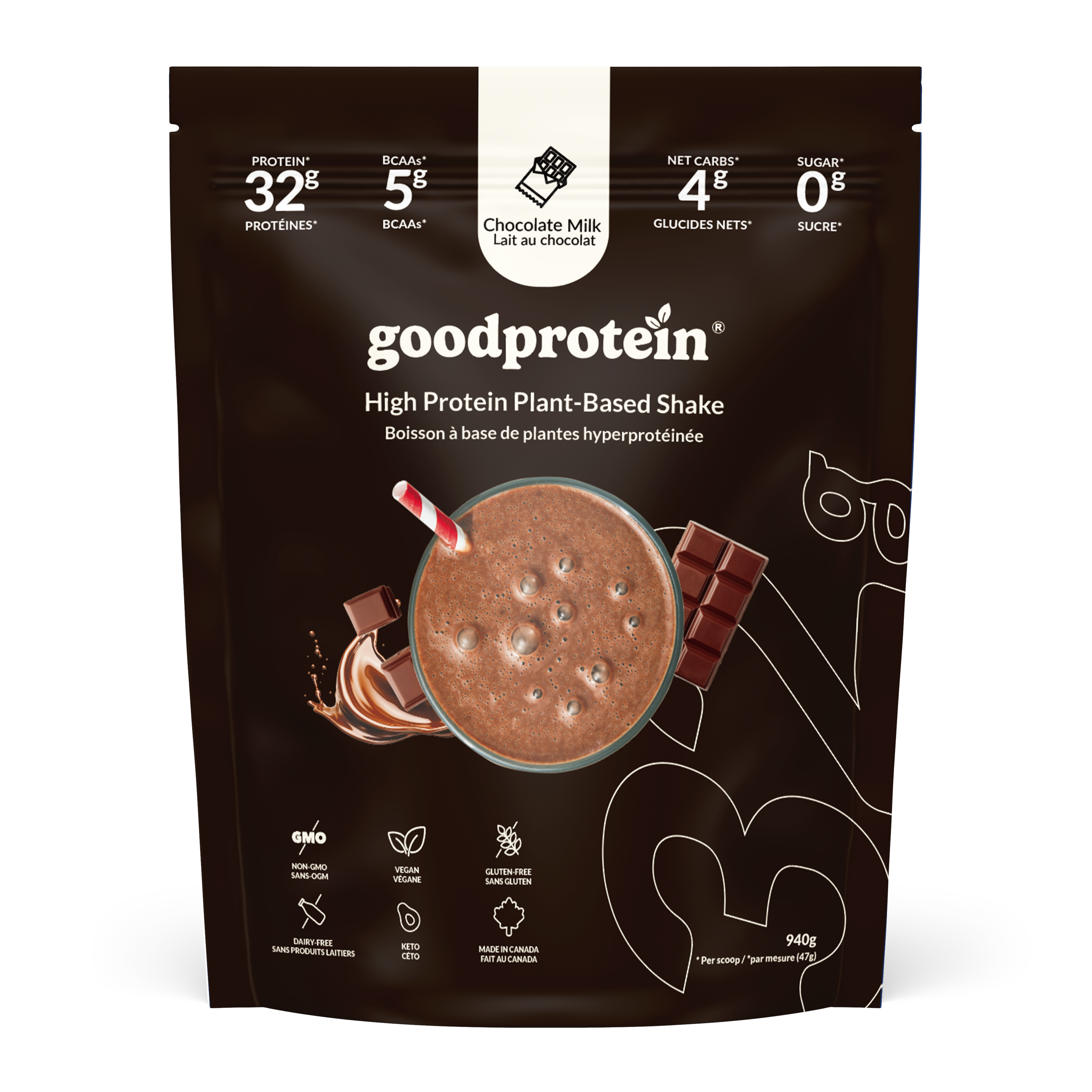 GoodProtein - High Protein Shake Chocolate Milk - 940 g