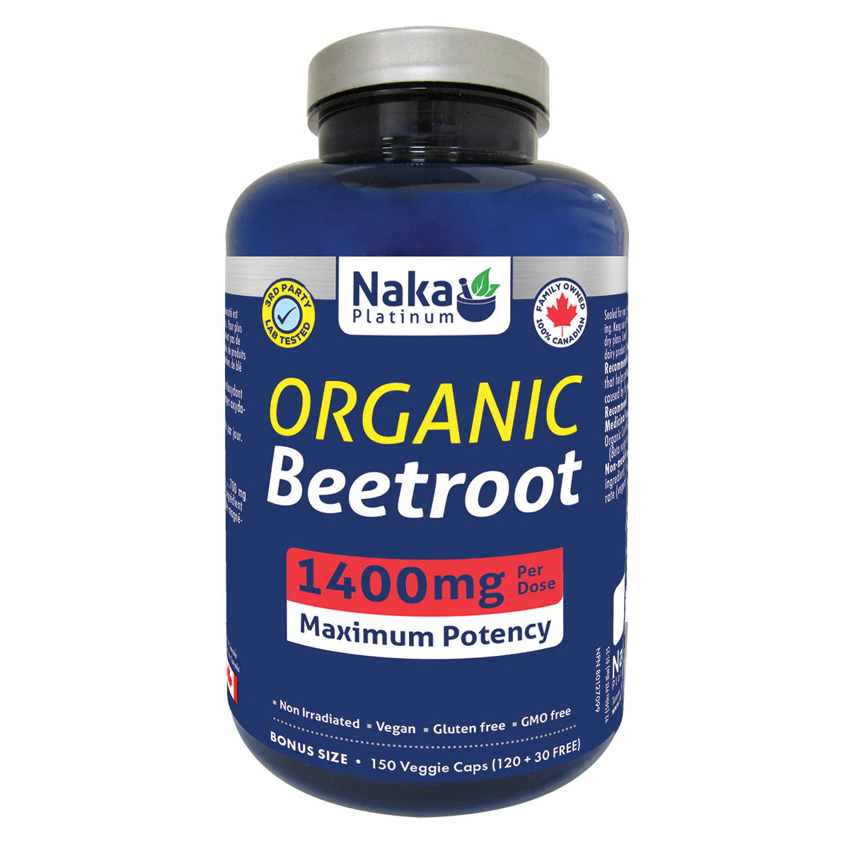 Naka - Organic Beetroot 1400mg - 150 Capsules