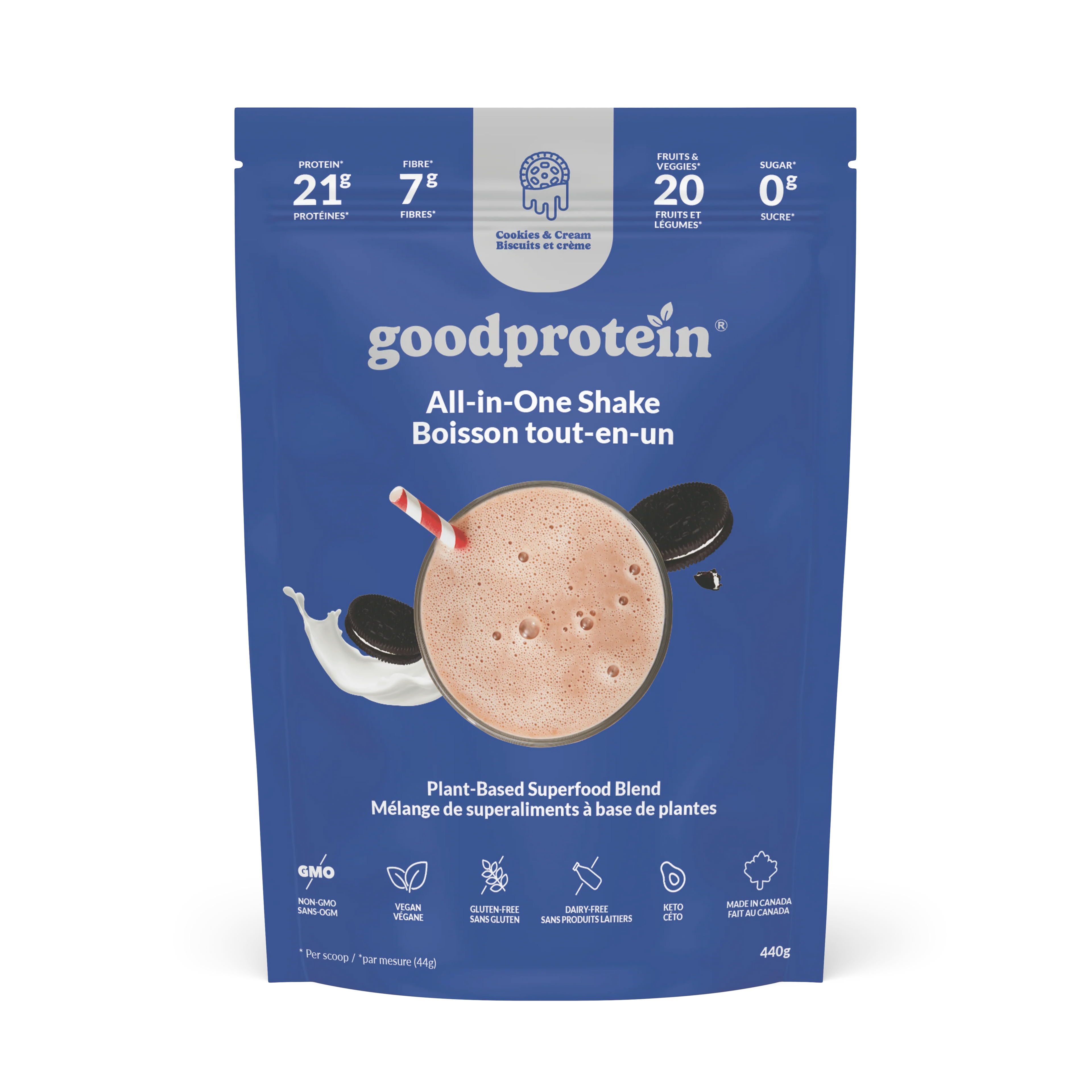 Good Protein Cookies & Cream Protein Powder - 440g
