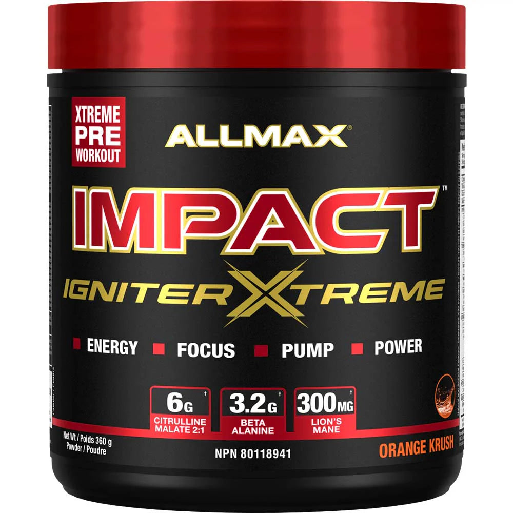 Impact Igniter Xtreme: High Stim Pre Workout Powder Orange Krush - 360g