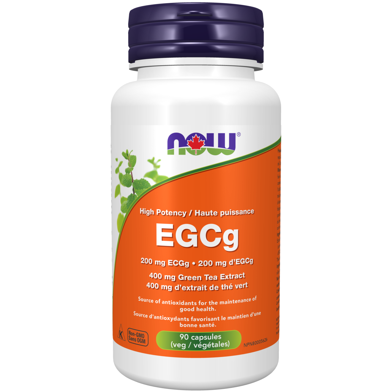 NOW - EGCg Green Tea Extract 400 mg (EGCg 200 mg) Veg Capsules - 90 Capsules