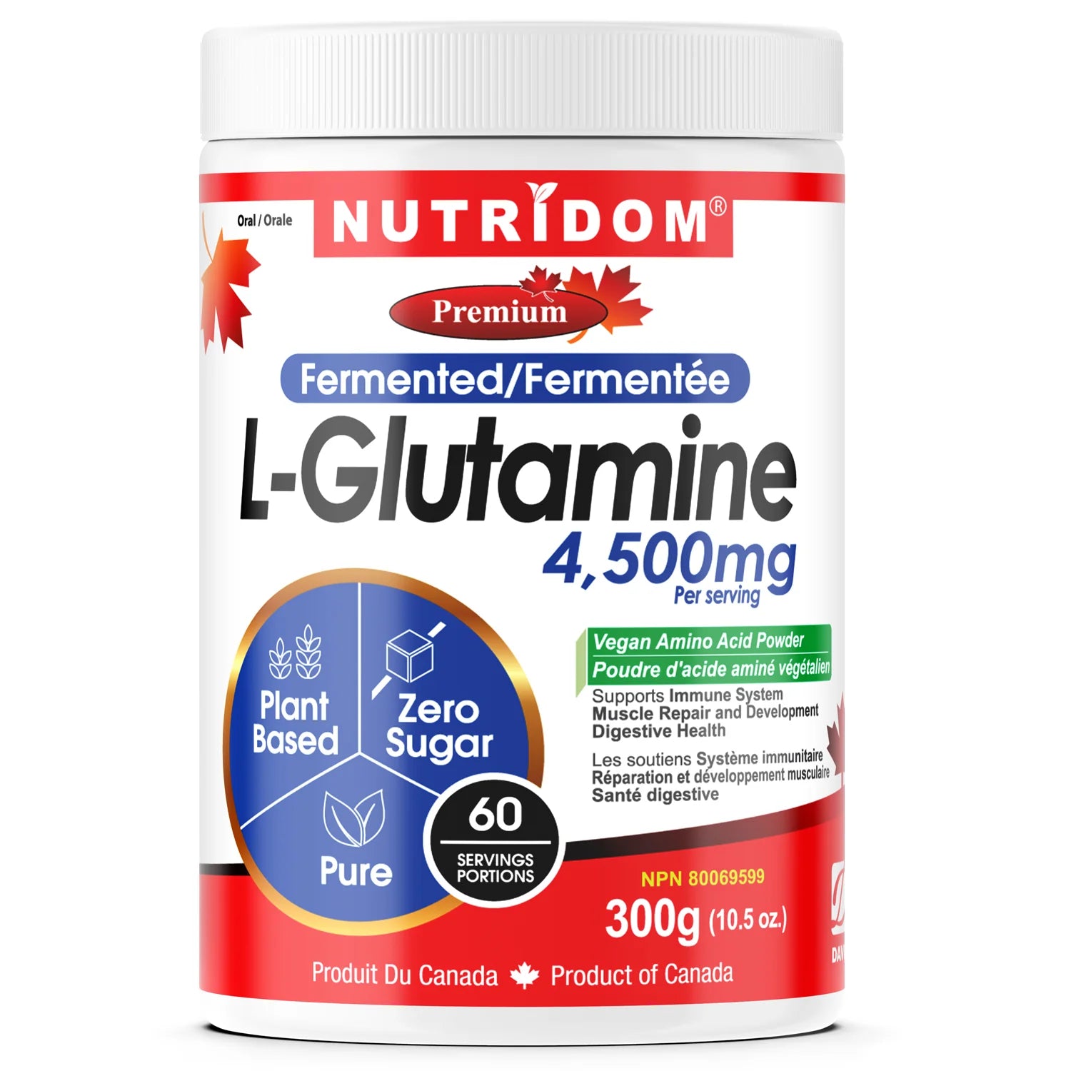 Nutridom Vegan L-Glutamine Powder - 300g