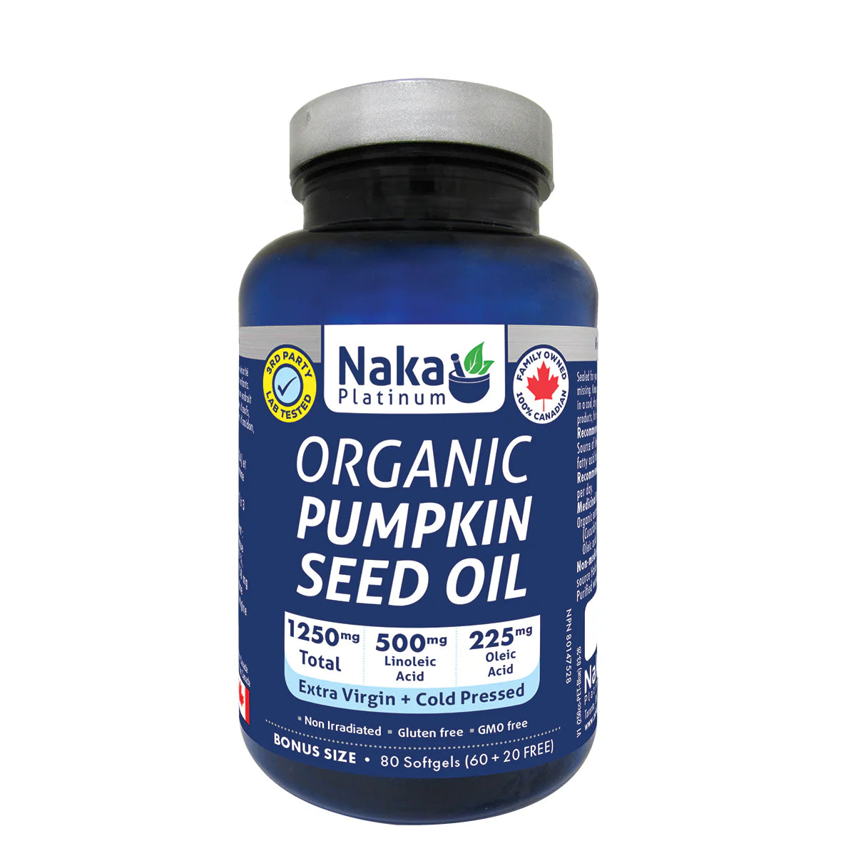Naka - Organic Pumpkin Seed Oil - 80 Softgels