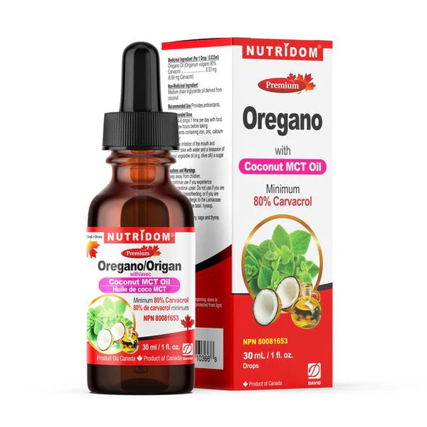 Nutridom - Oregano with MCT Oil, 80% Carvacrol, Liquid Drops - 30ml