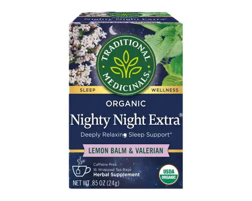 Traditional Medicinals - Organic Nighty Night Extra Tea (Lemon Balm & Valerian) - 16 Tea Bags