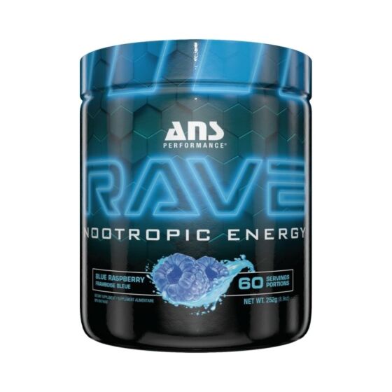 ANS Performance Rave Nootropic Energy (Blue Raspberry) Powder - 252g