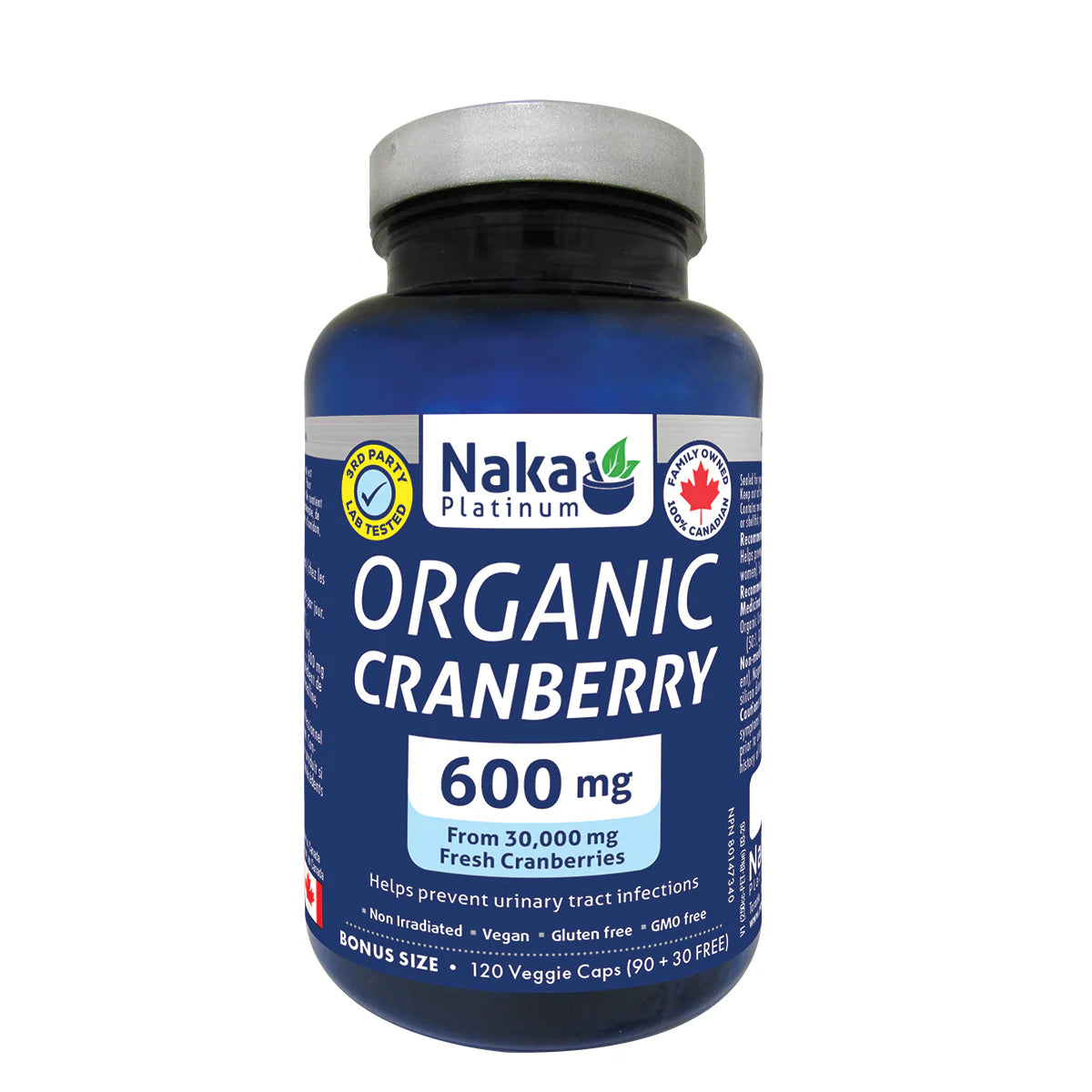 Naka - Organic Cranberry 600mg - 120 Capsules