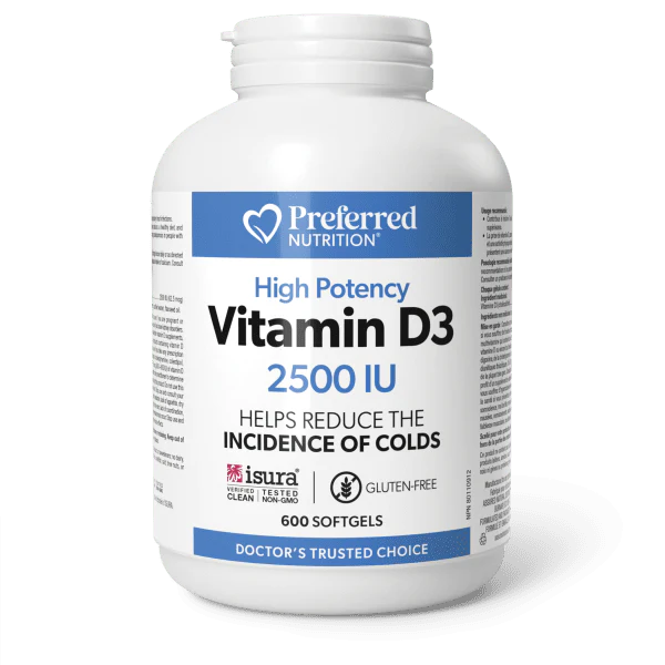 Preferred Nutrition - Vitamin D3 2500 IU Softgels - 600 Softgels