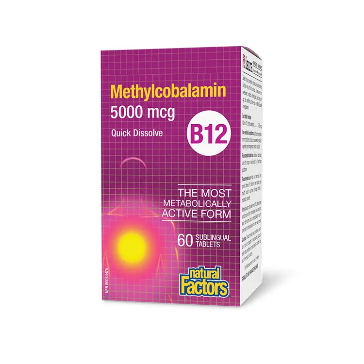 Natural Factors - B12 Methylcobalamin, 5000 mg - 60 Sublingual Tablets