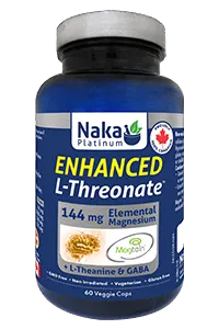 Naka - Enhanced L-Threonate 144mg Magnesium + L-Theanine + Gaba - 60 Capsules