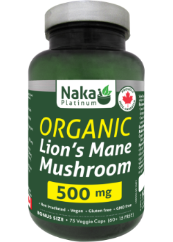 Naka - Lion's Mane Mushroom (Organic) 500mg - 75 Capsules