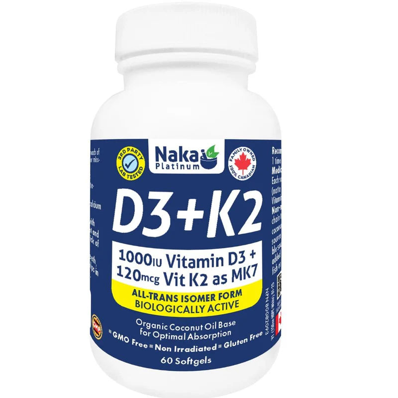 Naka Platinum VITAMIN D3+K2 - 60 Softgels