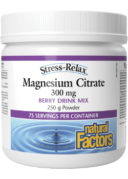 Natural Factors - Stress-Relax Magnesium Citrate Powder 300mg (Berry) - 250g