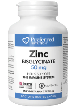Preferred Nutrition - Zinc Bisglycinate 50mg - 150 Capsules