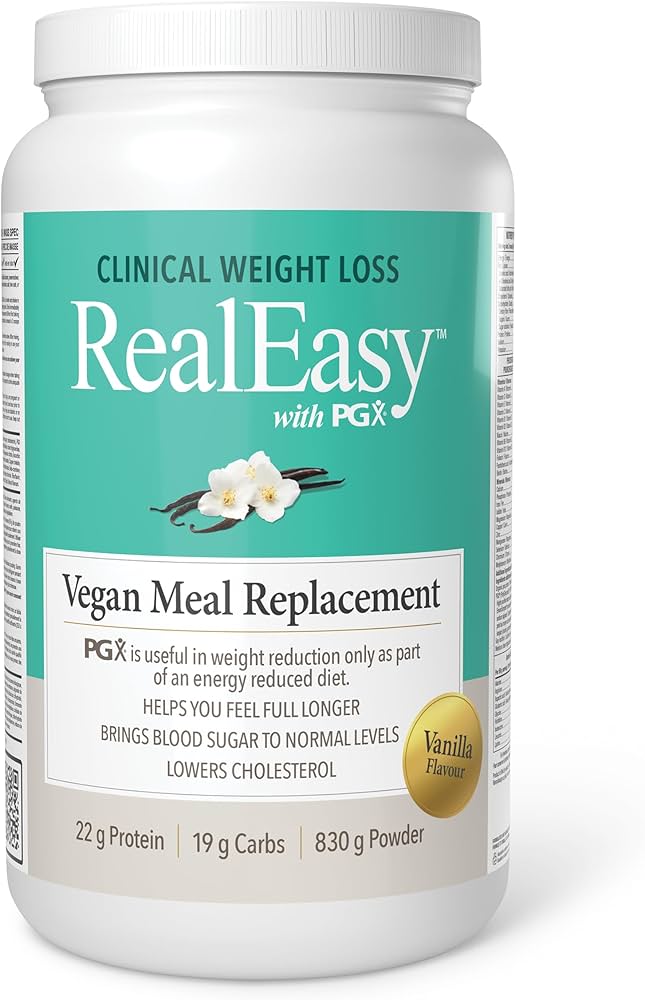 Natural Factors Real Easy With PGX Vegan Meal Replacement Vanilla 830g