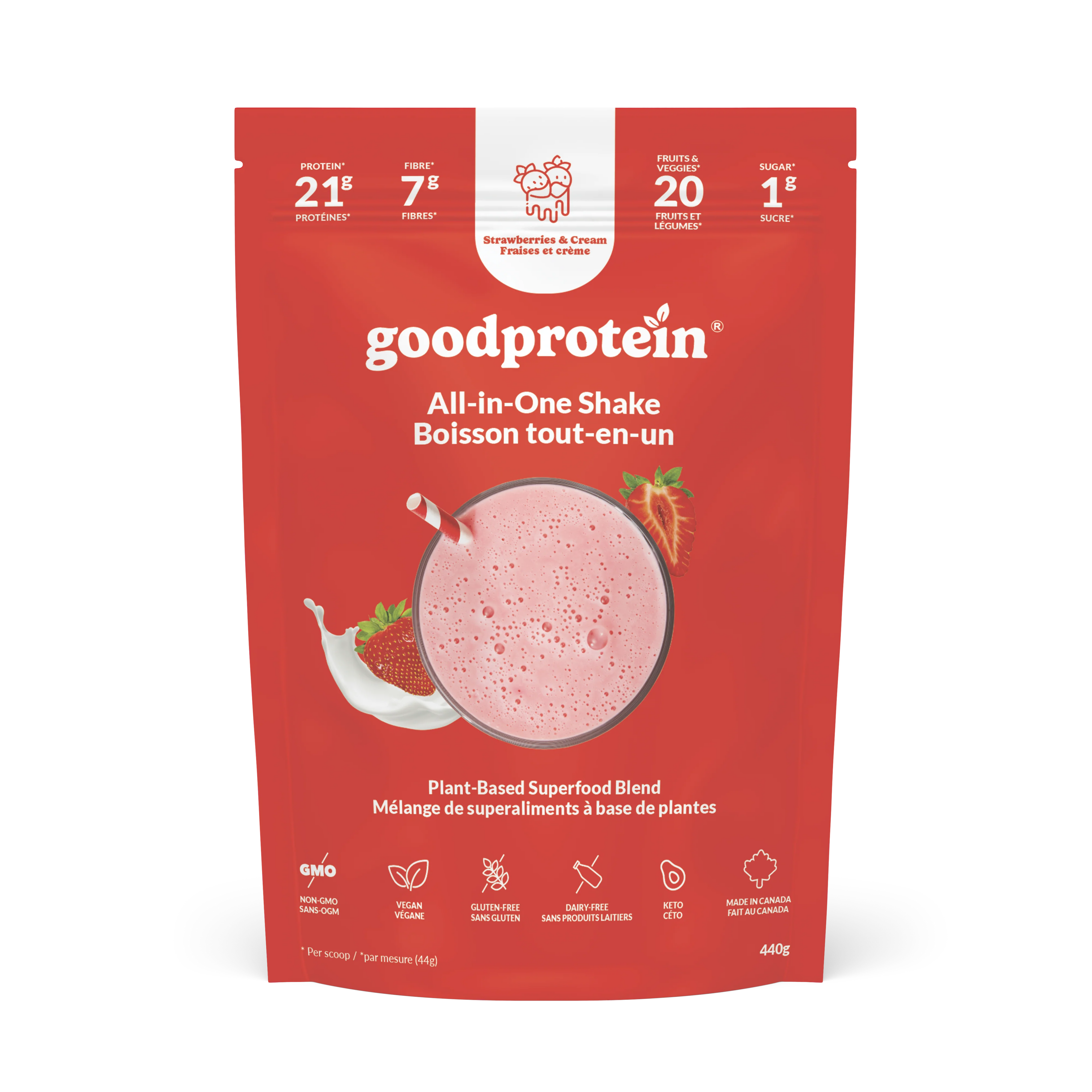 Good Protein Strawberries & Cream Protein Powder - 440g