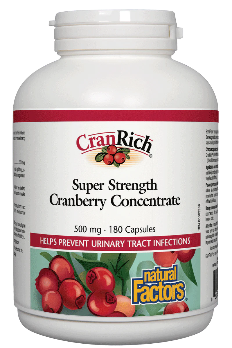 Natural Factors - CranRich Super Strength Cranberry Concentrate 500mg - 180 Capsules