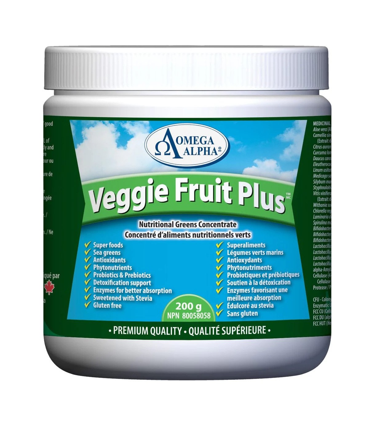 Omega Alpha - Veggie Fruit Plus Natural - 200 g